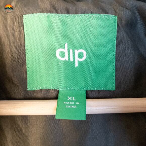 Dip Quilted Puffer Jacket Olive Green Trench Full-Zip Hooded Gorpcore Women's XL - Picture 8 of 12